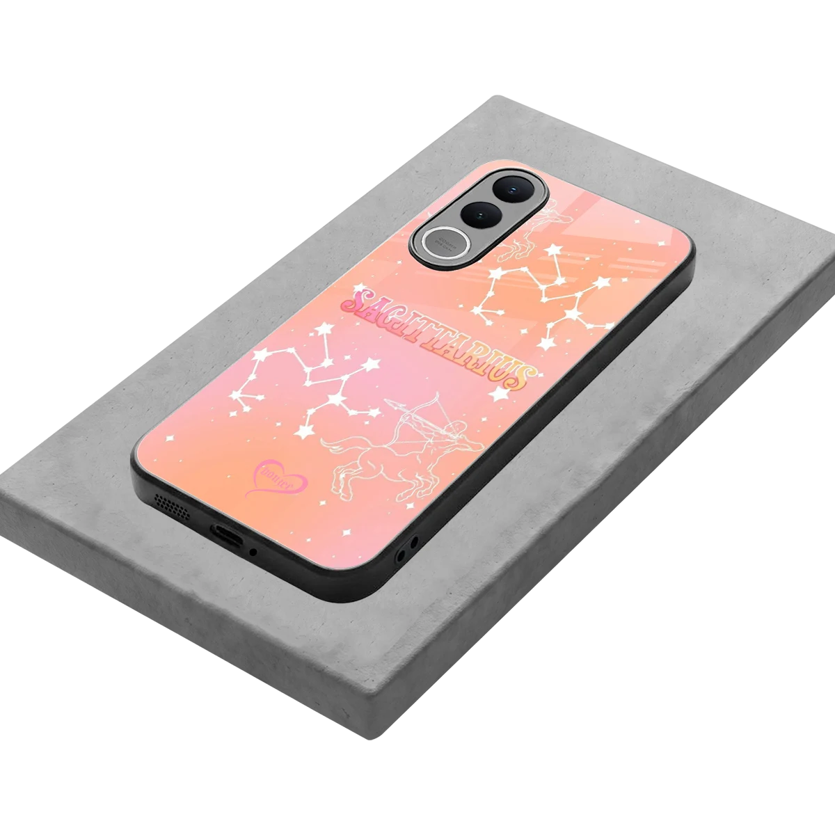 Sagittarius Aura stylish phone case for vivo v70 fe | glossy glass and slim fit