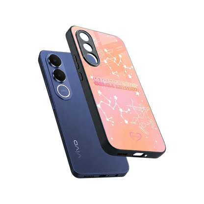Sagittarius Aura sleek vivo v70 fe cover with tempered glass back and TPU edges