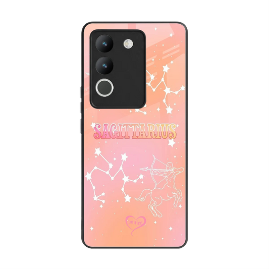 Sagittarius Aura back phone cover | glass case for vivo y200 5g