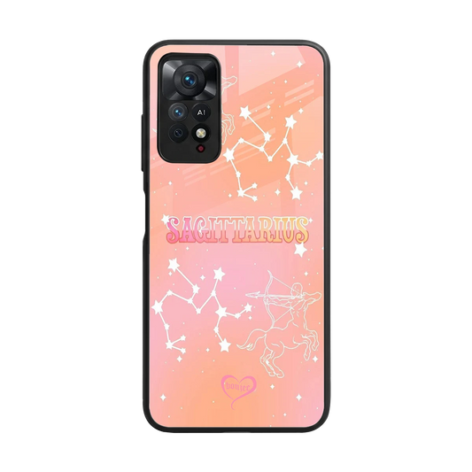Sagittarius Aura back phone cover | glass case for redmi note 11 pro