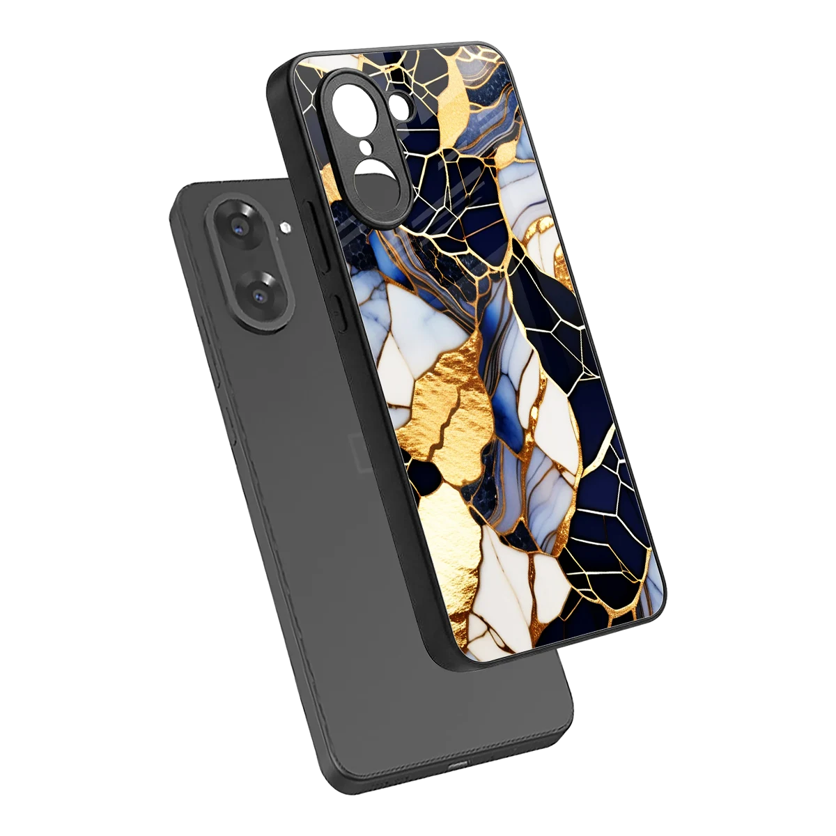 Sapphire Glow sleek oneplus nord ce5 5g cover with tempered glass back and TPU edges