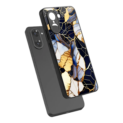Sapphire Glow sleek oneplus nord ce5 5g cover with tempered glass back and TPU edges