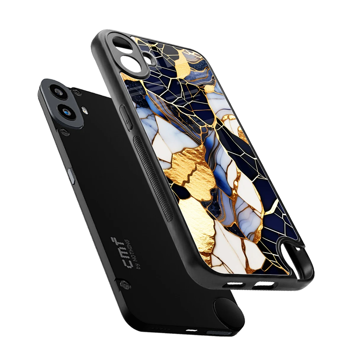 Sapphire Glow sleek cmf nothing phone 1 cover with tempered glass back and TPU edges
