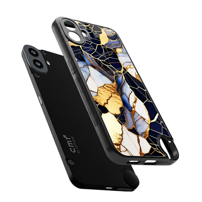 Sapphire Glow sleek cmf nothing phone 1 cover with tempered glass back and TPU edges