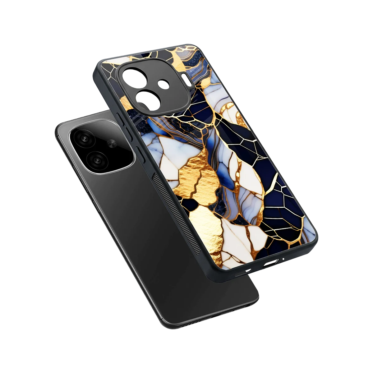 Sapphire Glow sleek iqoo neo 10r 5g cover with tempered glass back and TPU edges