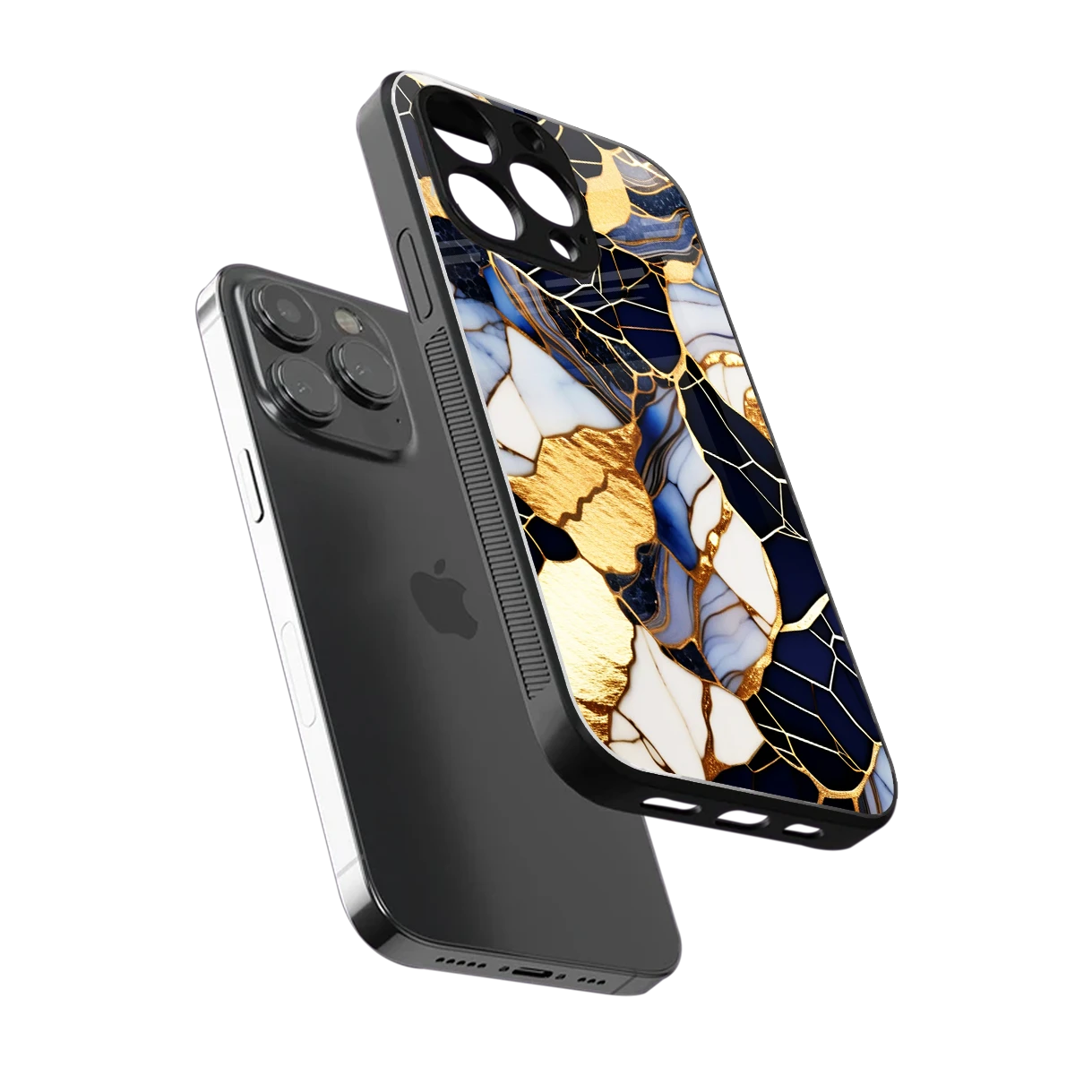 Sapphire Glow sleek iphone 12 pro max cover with tempered glass back and TPU edges