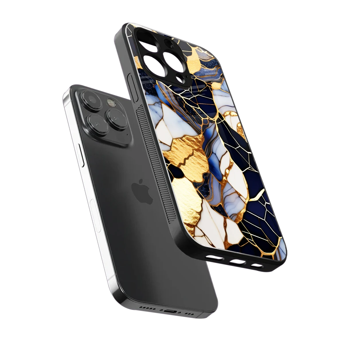 Sapphire Glow sleek iphone 14 pro cover with tempered glass back and TPU edges