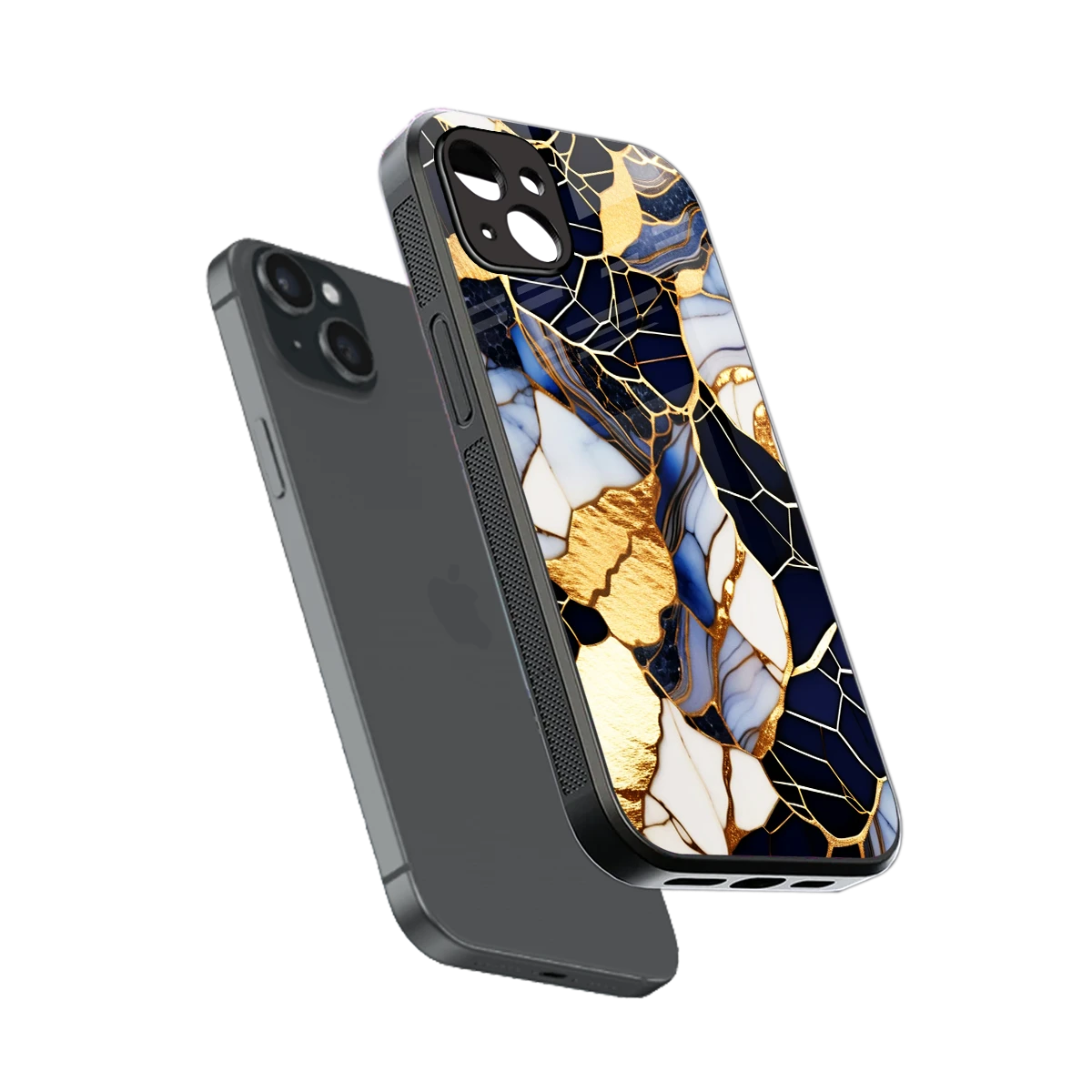 Sapphire Glow sleek iphone 15 plus cover with tempered glass back and TPU edges