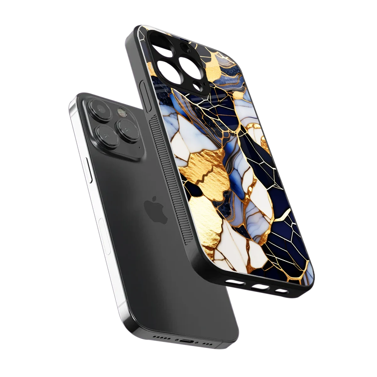 Sapphire Glow sleek iphone 16 pro max cover with tempered glass back and TPU edges