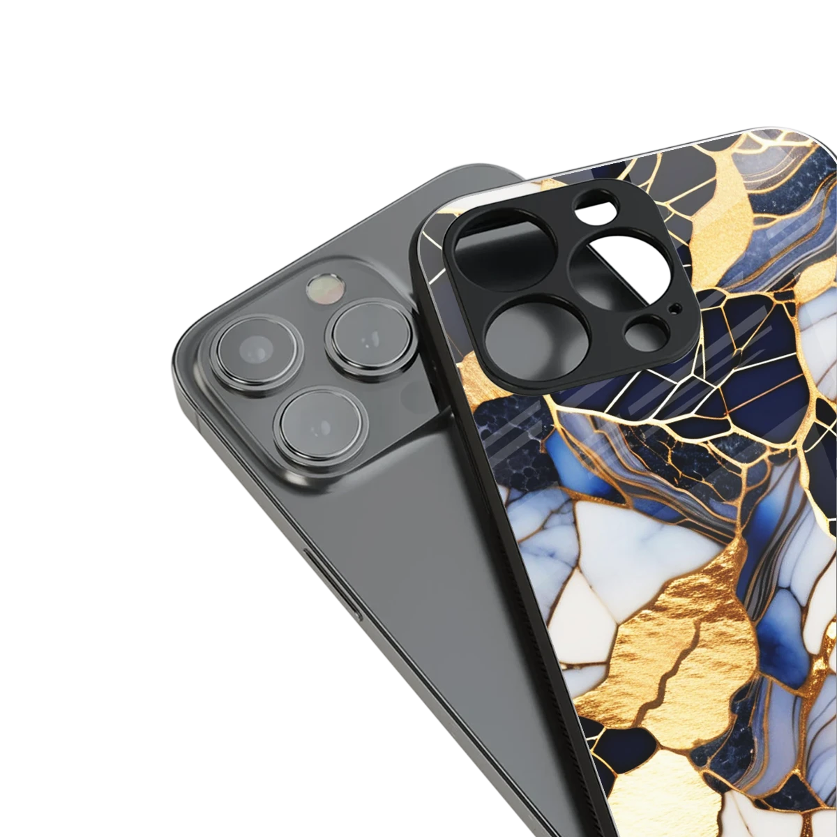 Sapphire Glow stylish phone case for iphone 17 pro max | glossy glass and slim fit