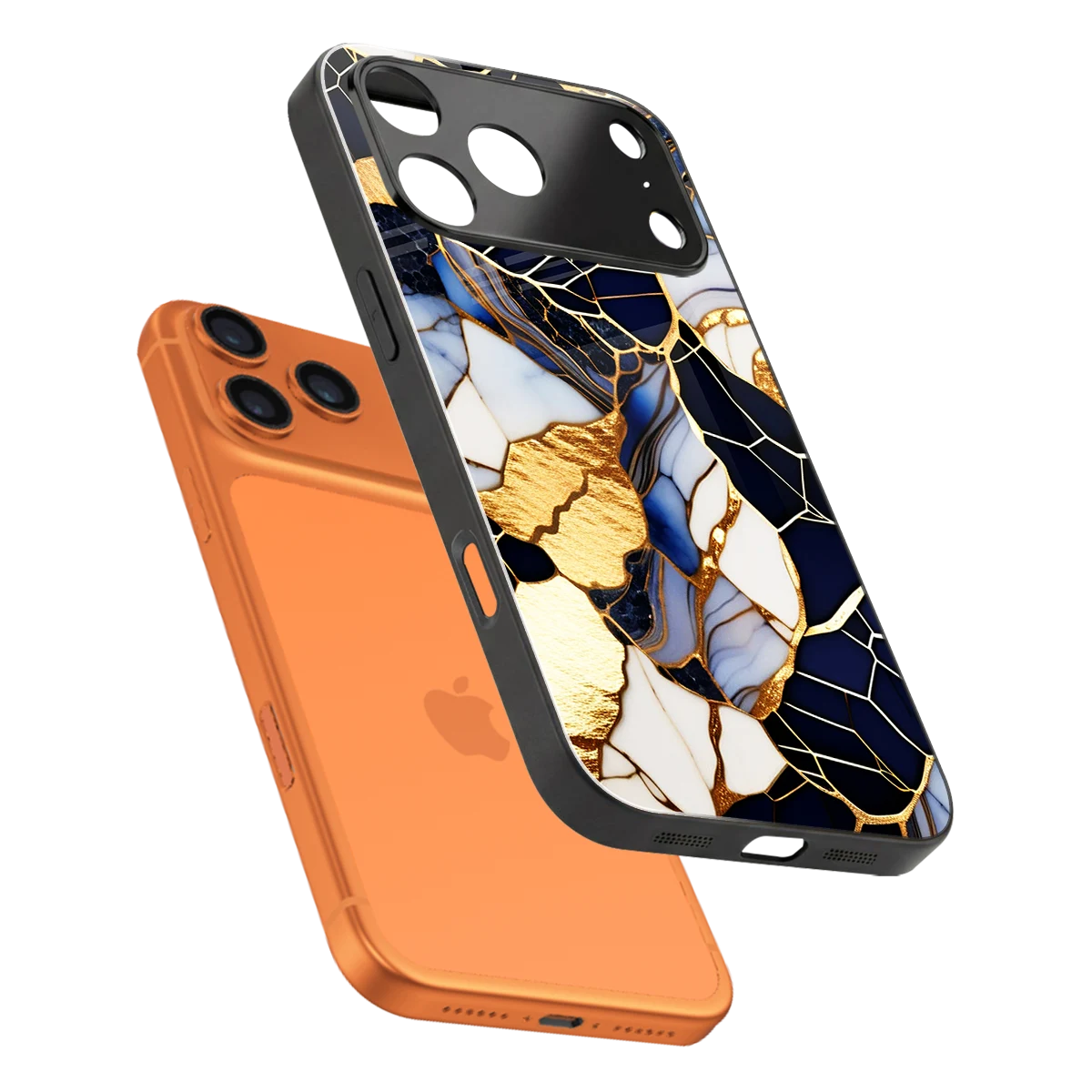 Sapphire Glow sleek iphone 17 pro max cover with tempered glass back and TPU edges