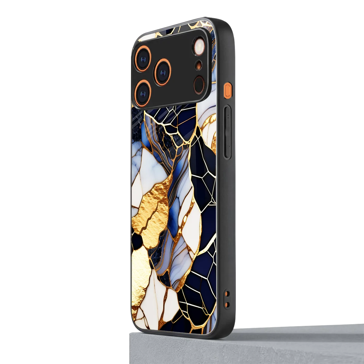 Sapphire Glow iphone 17 pro max mobile cover | shockproof glass phone case