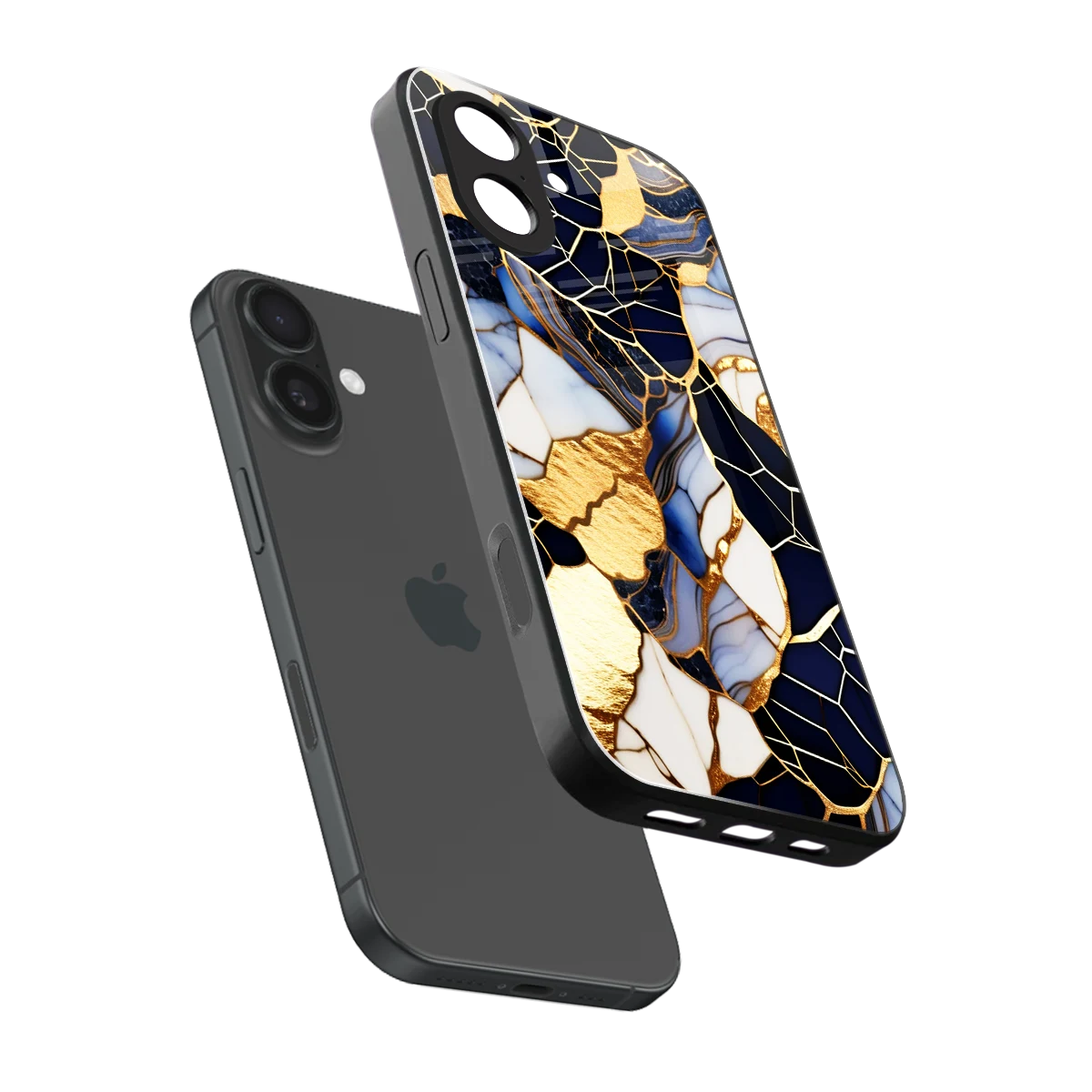 Sapphire Glow sleek iphone 17 cover with tempered glass back and TPU edges