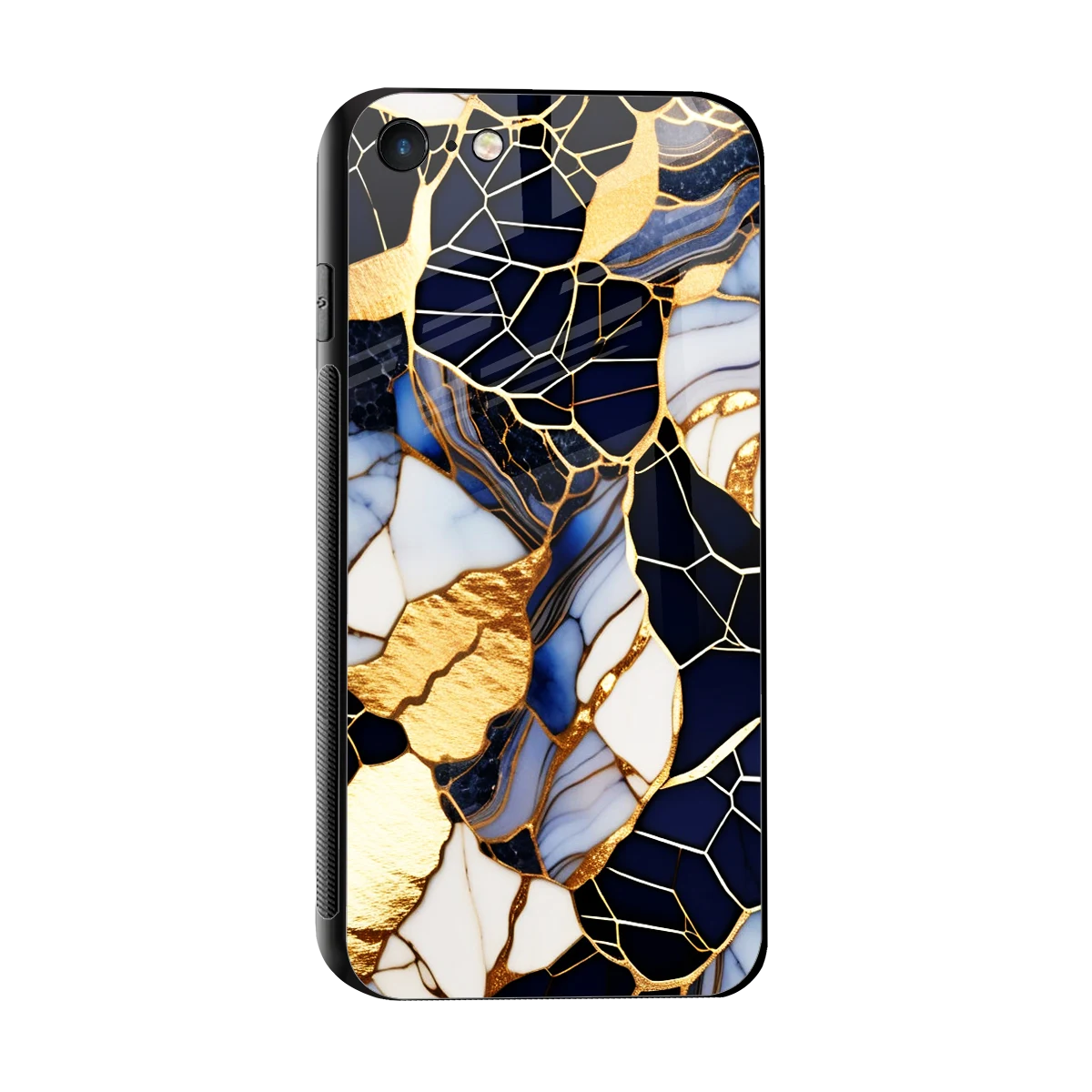Sapphire Glow sleek iphone 7 cover with tempered glass back and TPU edges