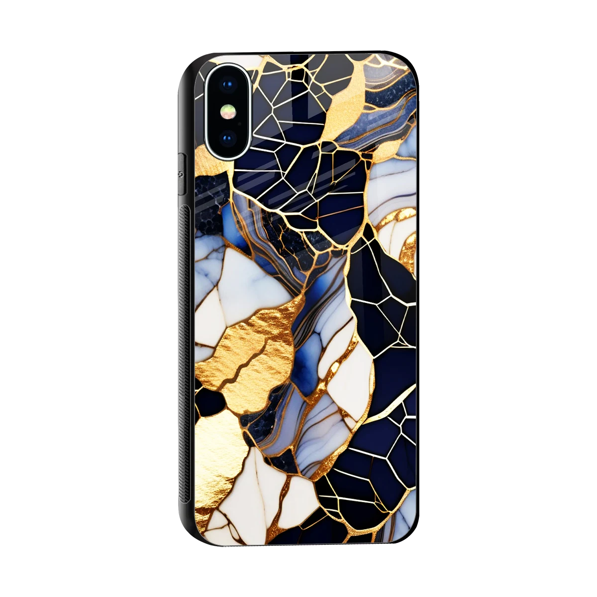 Sapphire Glow sleek iphone xs cover with tempered glass back and TPU edges
