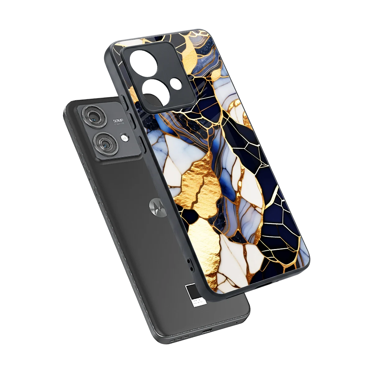 Sapphire Glow sleek motorola edge 40 neo 5g cover with tempered glass back and TPU edges