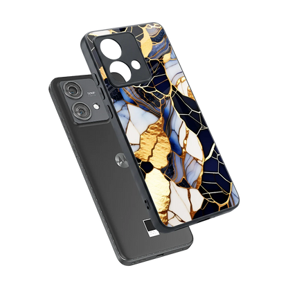 Sapphire Glow sleek motorola edge 40 neo 5g cover with tempered glass back and TPU edges