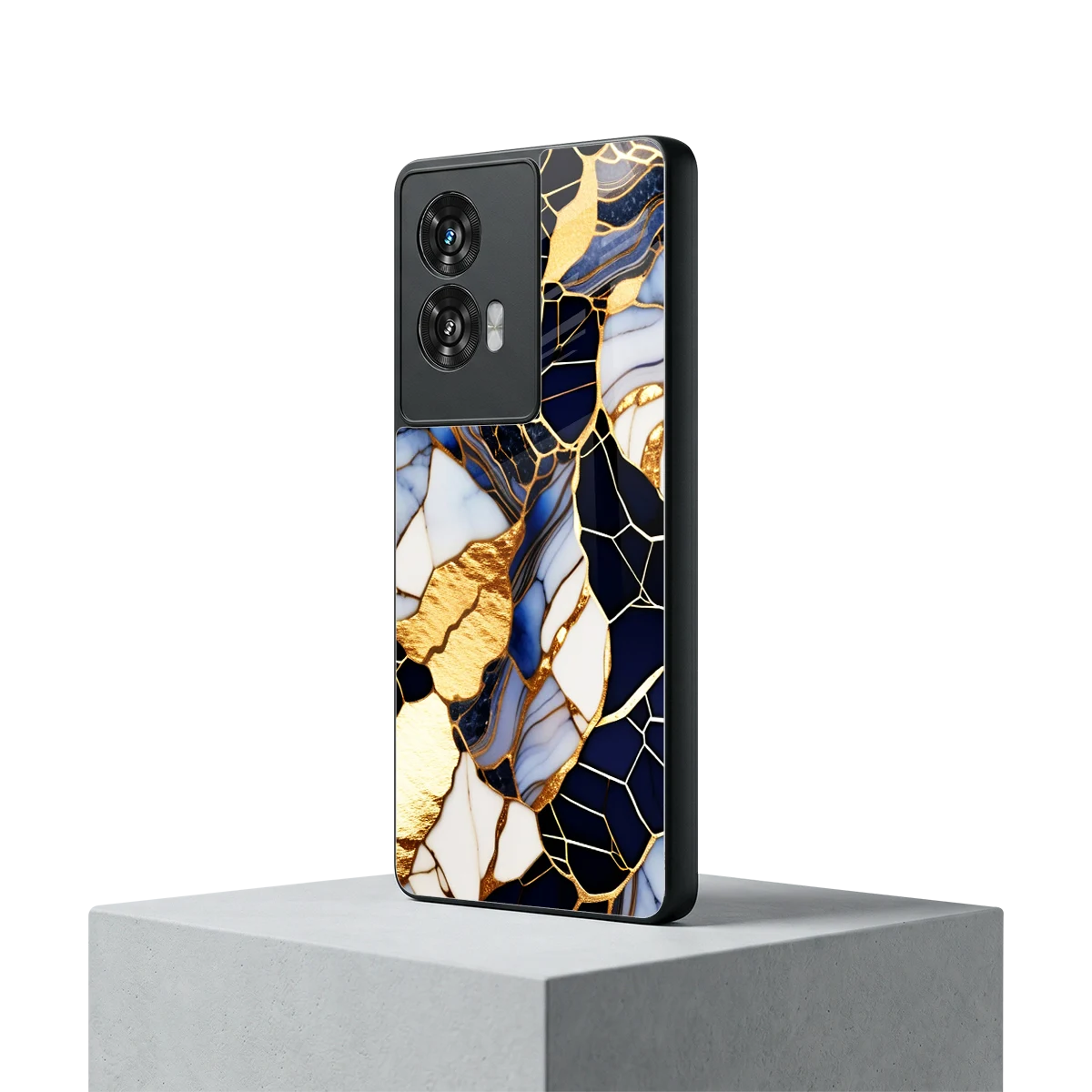 Sapphire Glow motorola edge 50 fusion mobile cover | shockproof glass phone case