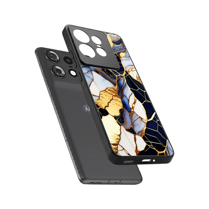 Sapphire Glow sleek motorola edge 50 pro cover with tempered glass back and TPU edges