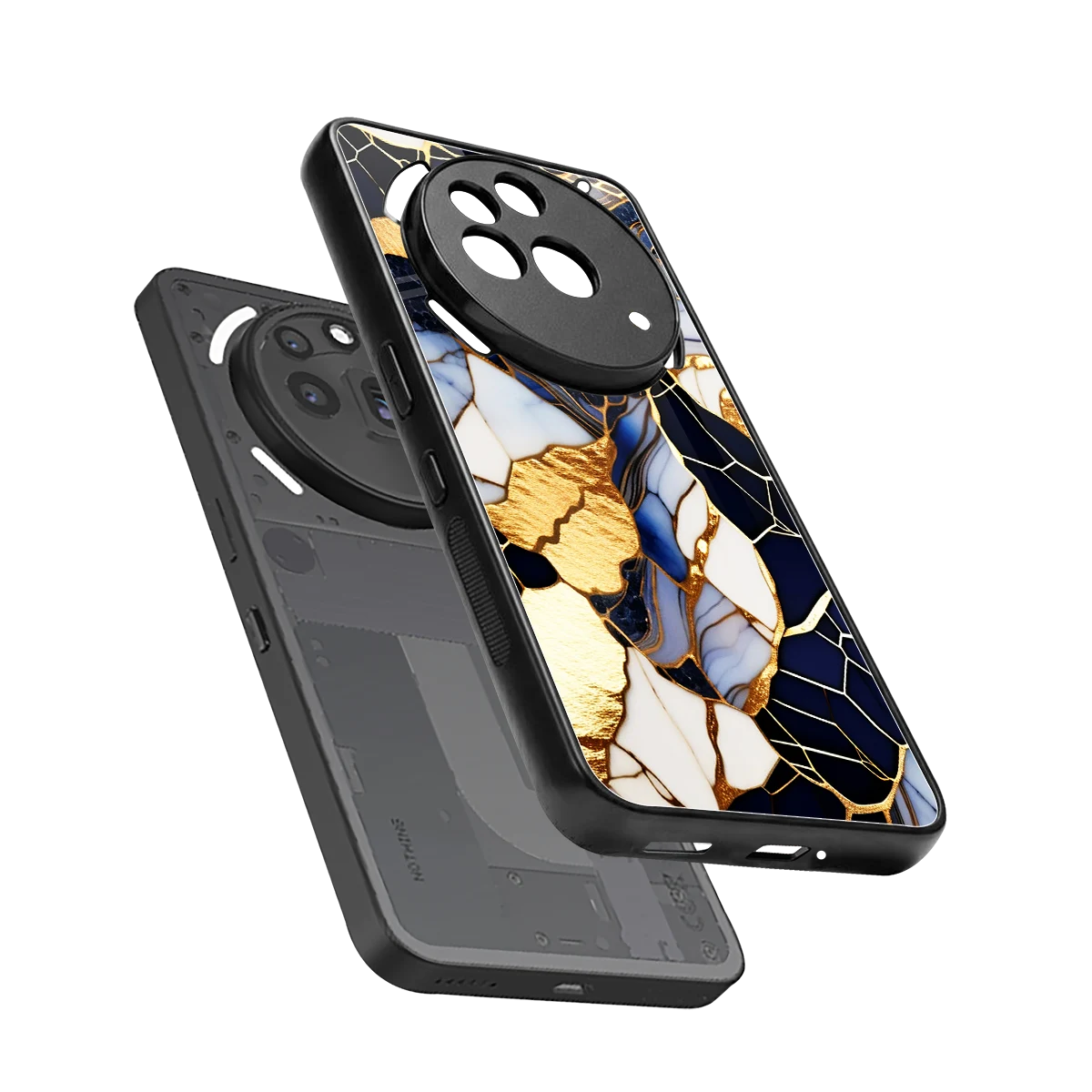 Sapphire Glow sleek nothing phone 3a pro cover with tempered glass back and TPU edges