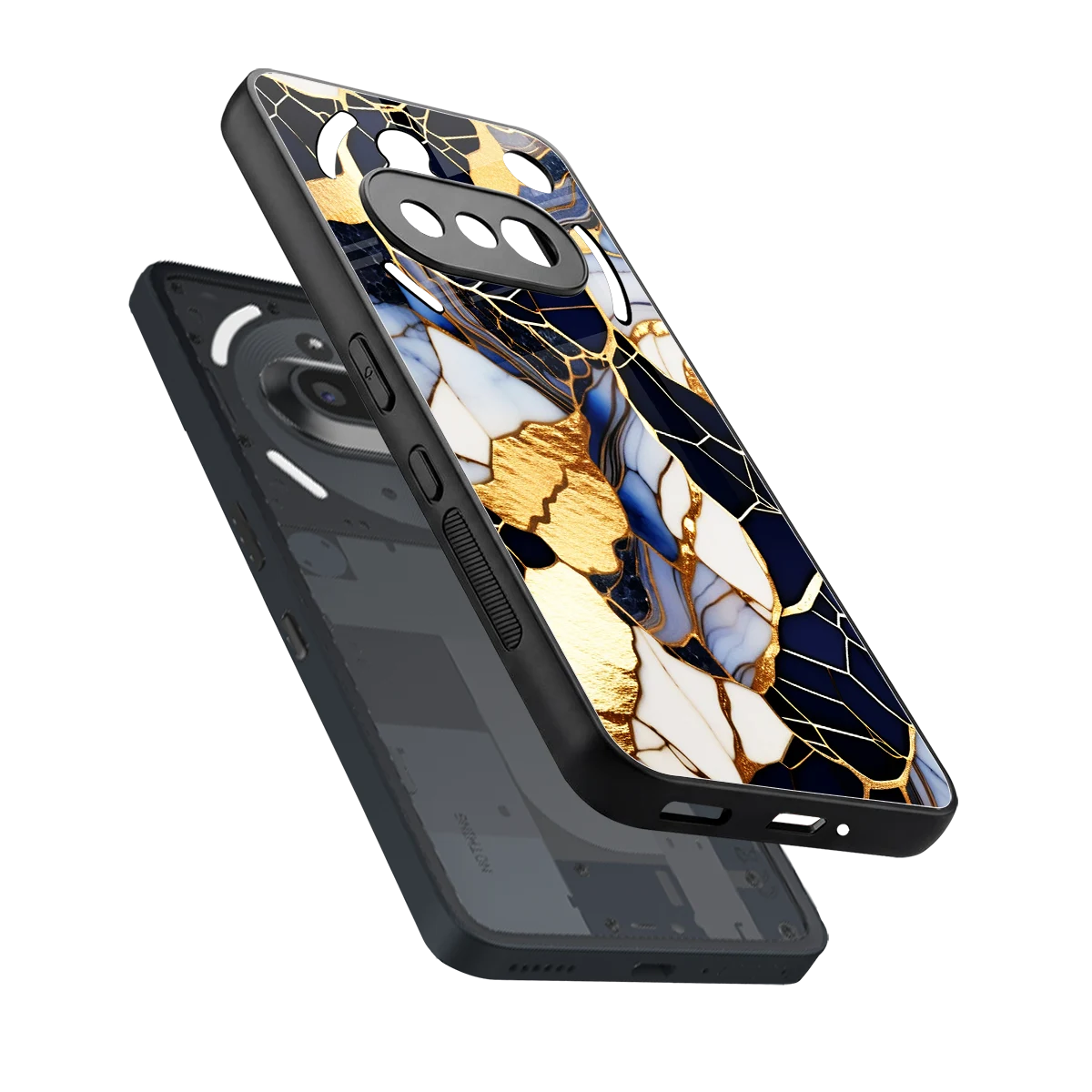 Sapphire Glow sleek nothing phone 3a cover with tempered glass back and TPU edges