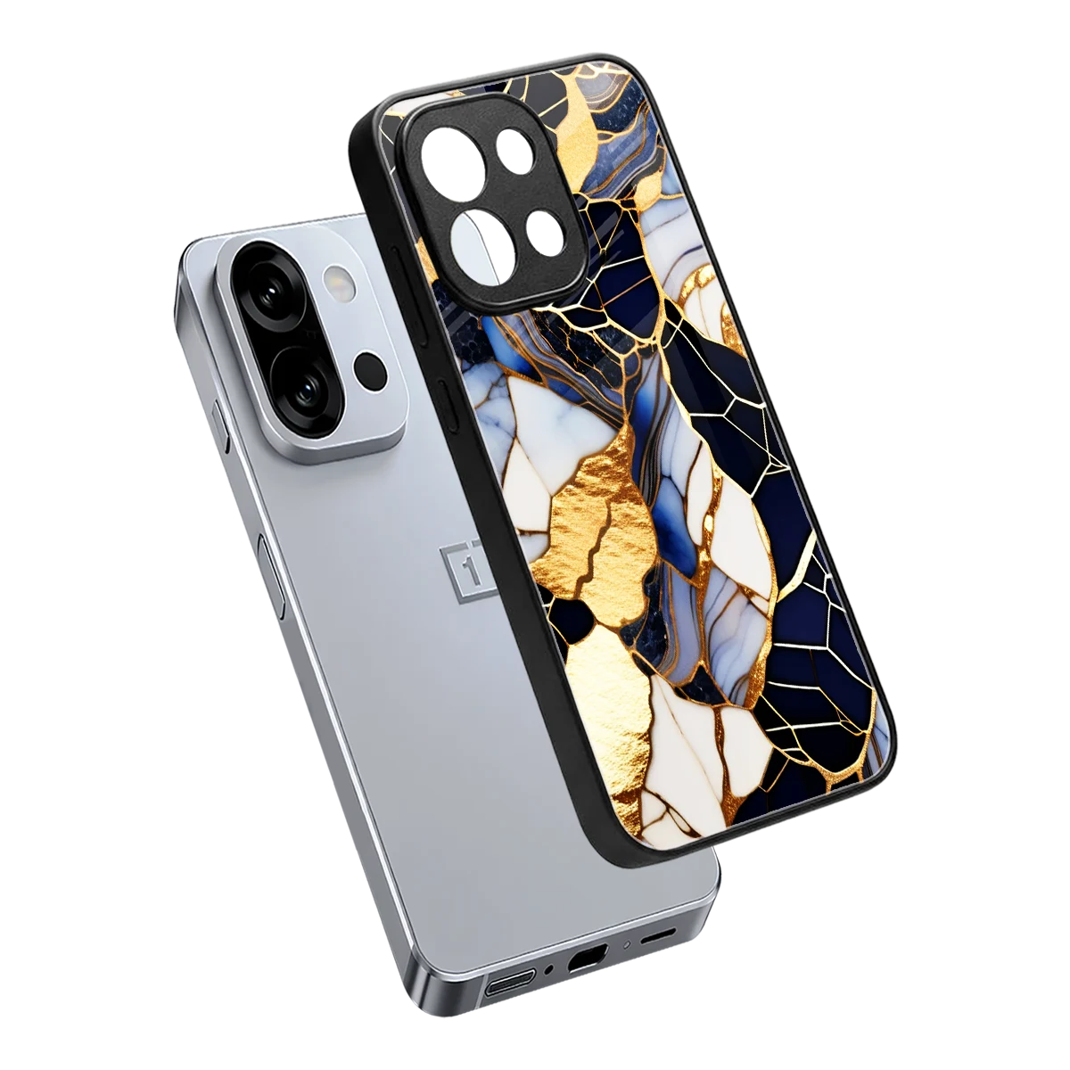 Sapphire Glow sleek oneplus 13s cover with tempered glass back and TPU edges
