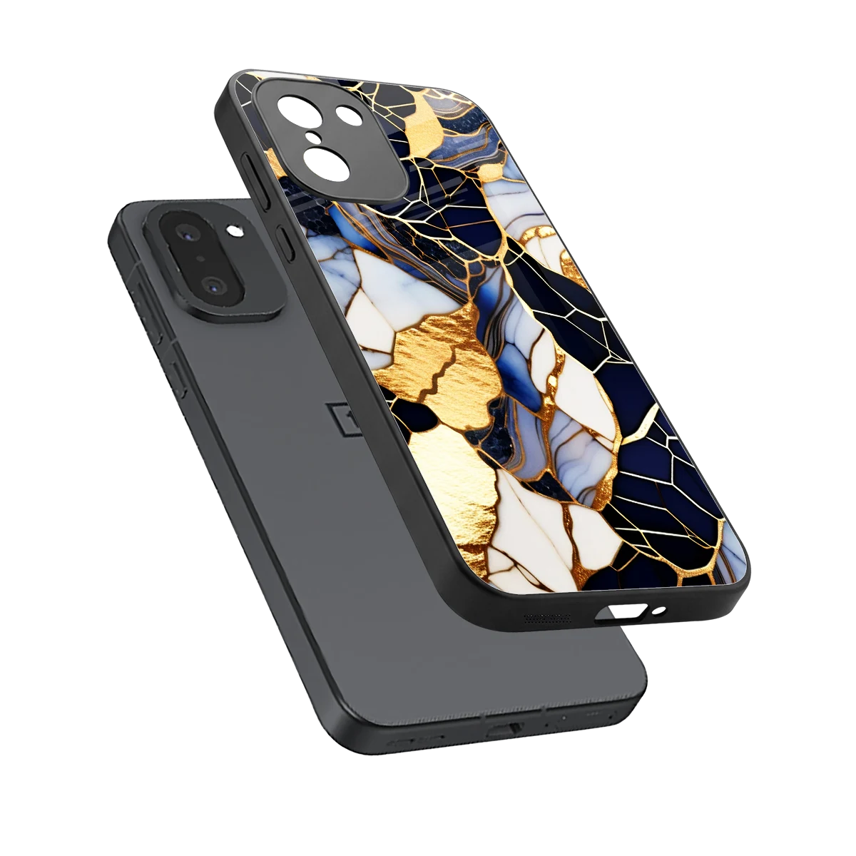 Sapphire Glow sleek oneplus 15r cover with tempered glass back and TPU edges