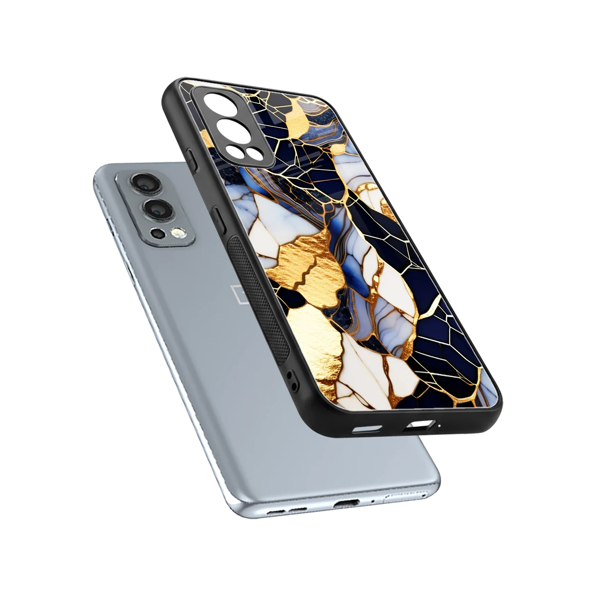 Sapphire Glow sleek oneplus nord 2 cover with tempered glass back and TPU edges