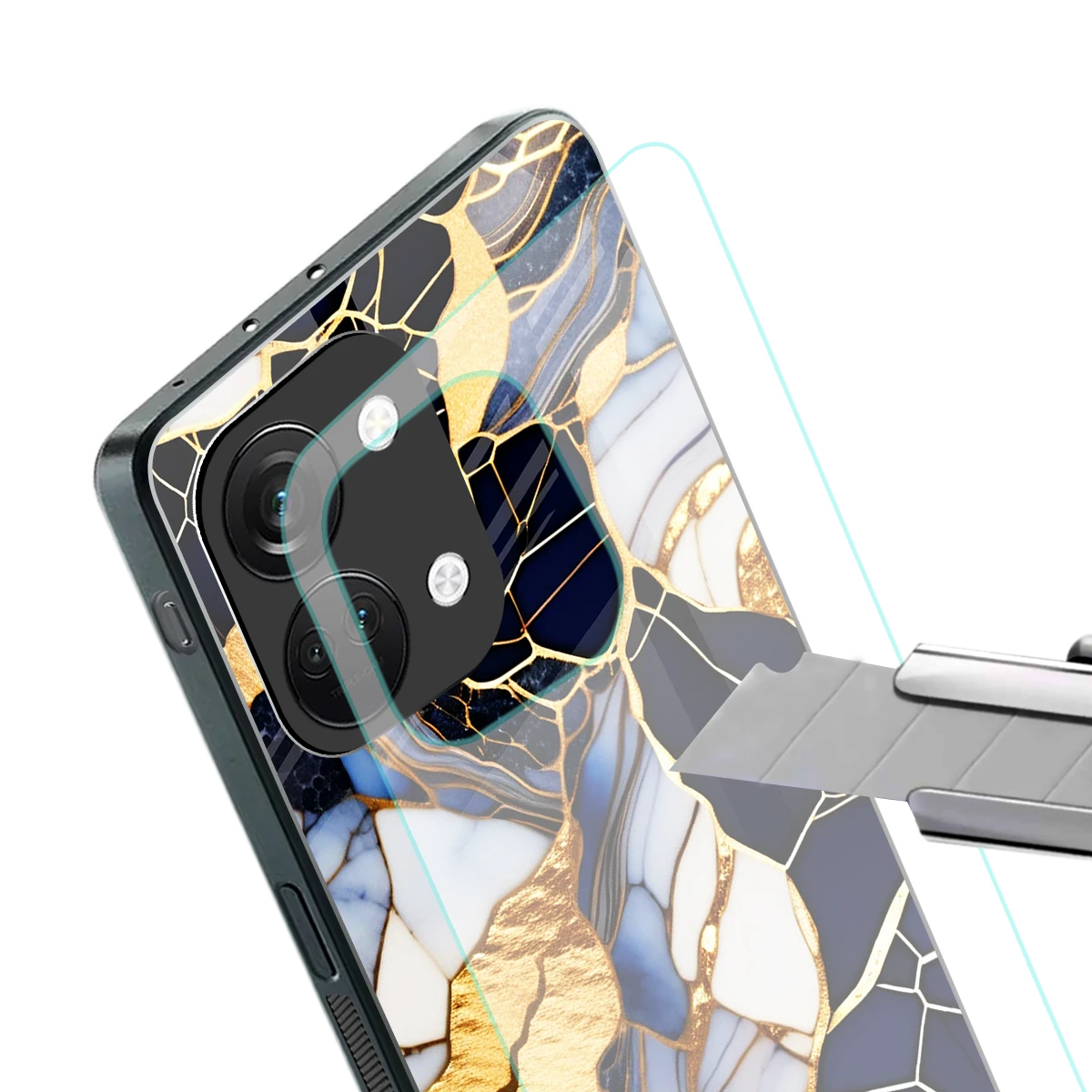 Sapphire Glow stylish phone case for oneplus nord 3 | glossy glass and slim fit