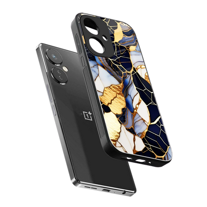Sapphire Glow sleek oneplus nord ce 3 cover with tempered glass back and TPU edges