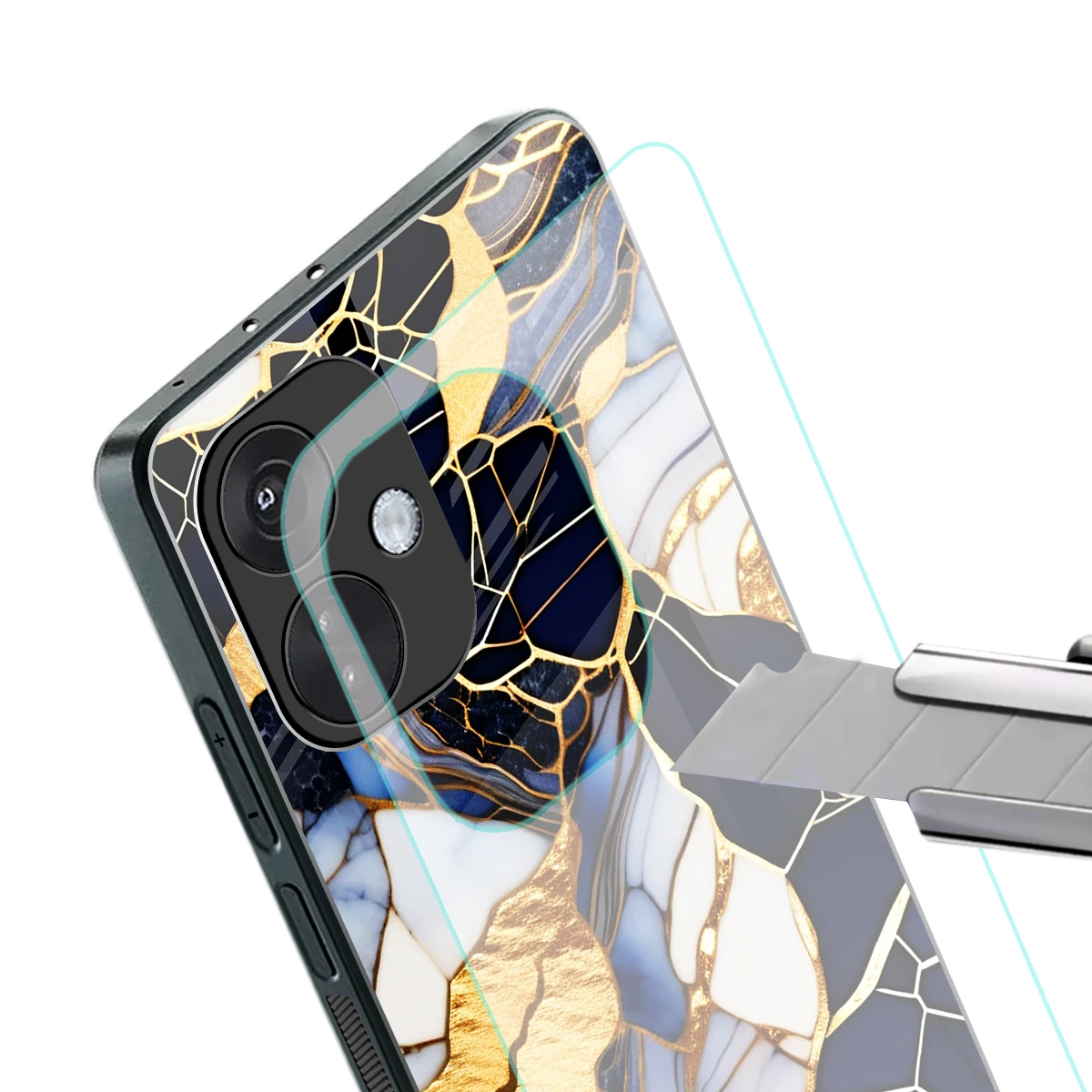 Sapphire Glow stylish phone case for oneplus nord ce 3 | glossy glass and slim fit