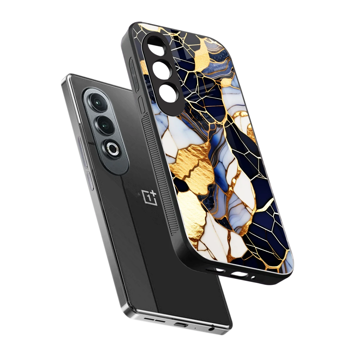 Sapphire Glow sleek oneplus nord ce 4 cover with tempered glass back and TPU edges