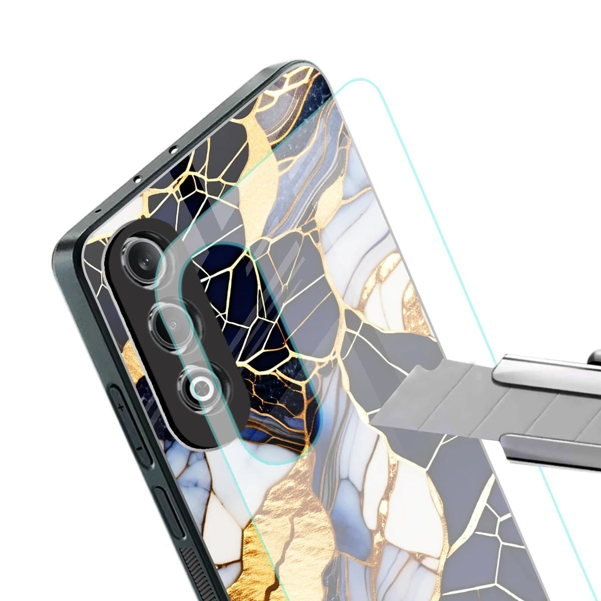 Sapphire Glow stylish phone case for oneplus nord ce 4 | glossy glass and slim fit