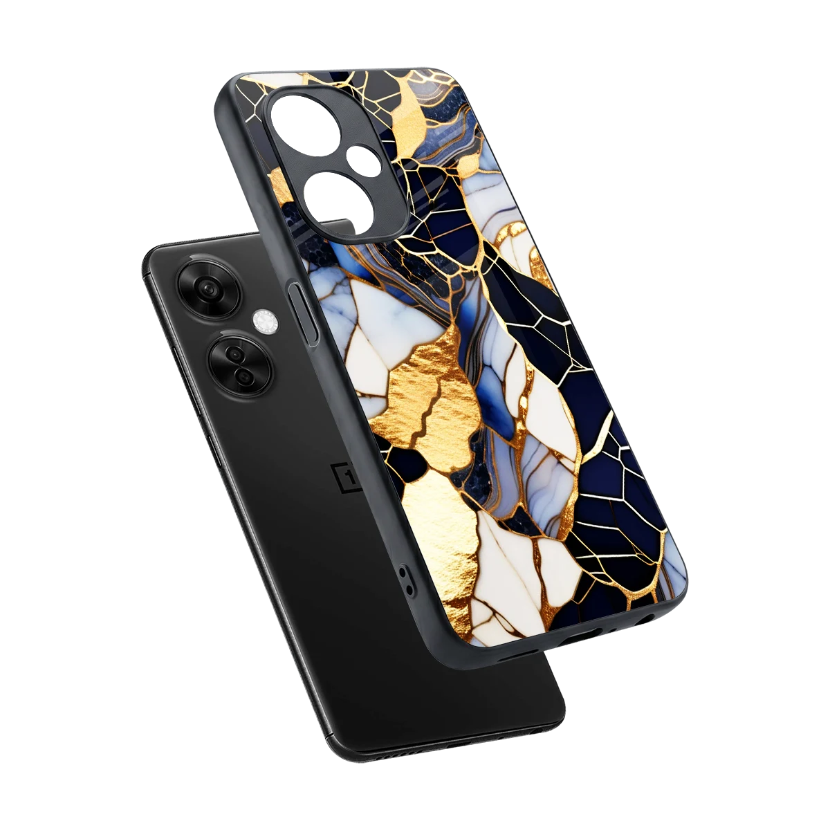 Sapphire Glow sleek oneplus nord ce 3 lite cover with tempered glass back and TPU edges