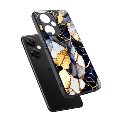 Sapphire Glow sleek oneplus nord ce 3 lite cover with tempered glass back and TPU edges