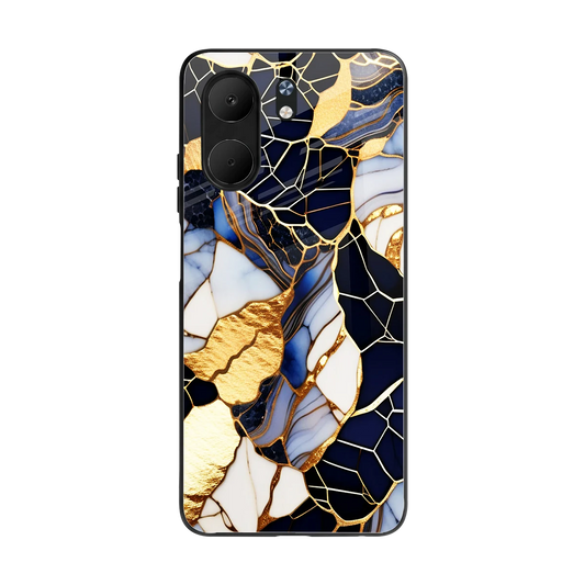 Sapphire Glow back phone cover | glass case for oppo a5x 5g