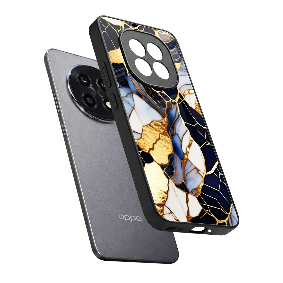 Sapphire Glow sleek oppo f29 pro 5g cover with tempered glass back and TPU edges
