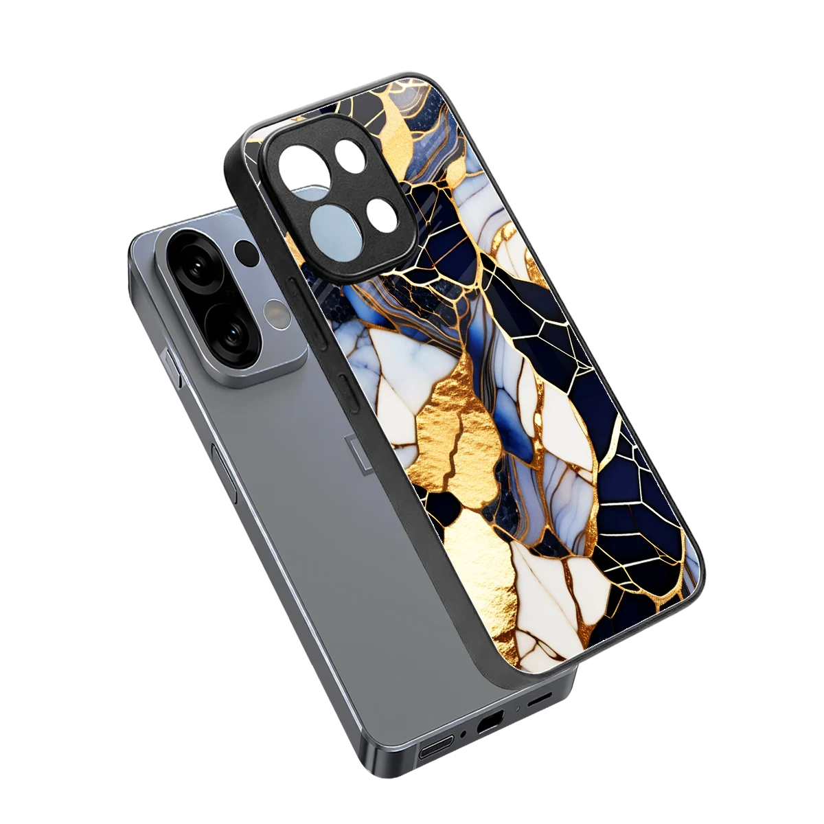 Sapphire Glow sleek oppo k13 5g cover with tempered glass back and TPU edges