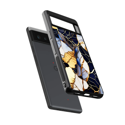 Sapphire Glow sleek google pixel 6a cover with tempered glass back and TPU edges
