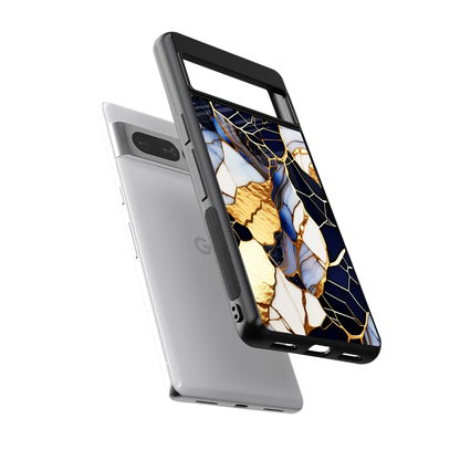 Sapphire Glow sleek google pixel 7 pro cover with tempered glass back and TPU edges