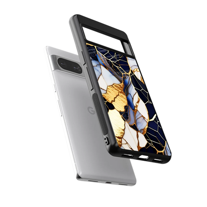 Sapphire Glow sleek google pixel 8 cover with tempered glass back and TPU edges