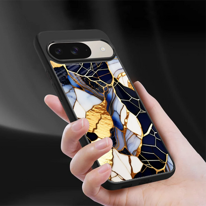 Sapphire Glow sleek google pixel 9 cover with tempered glass back and TPU edges