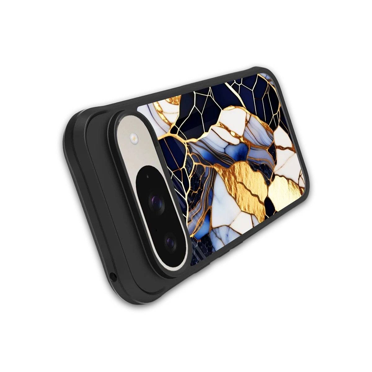 Sapphire Glow stylish phone case for google pixel 9 | glossy glass and slim fit