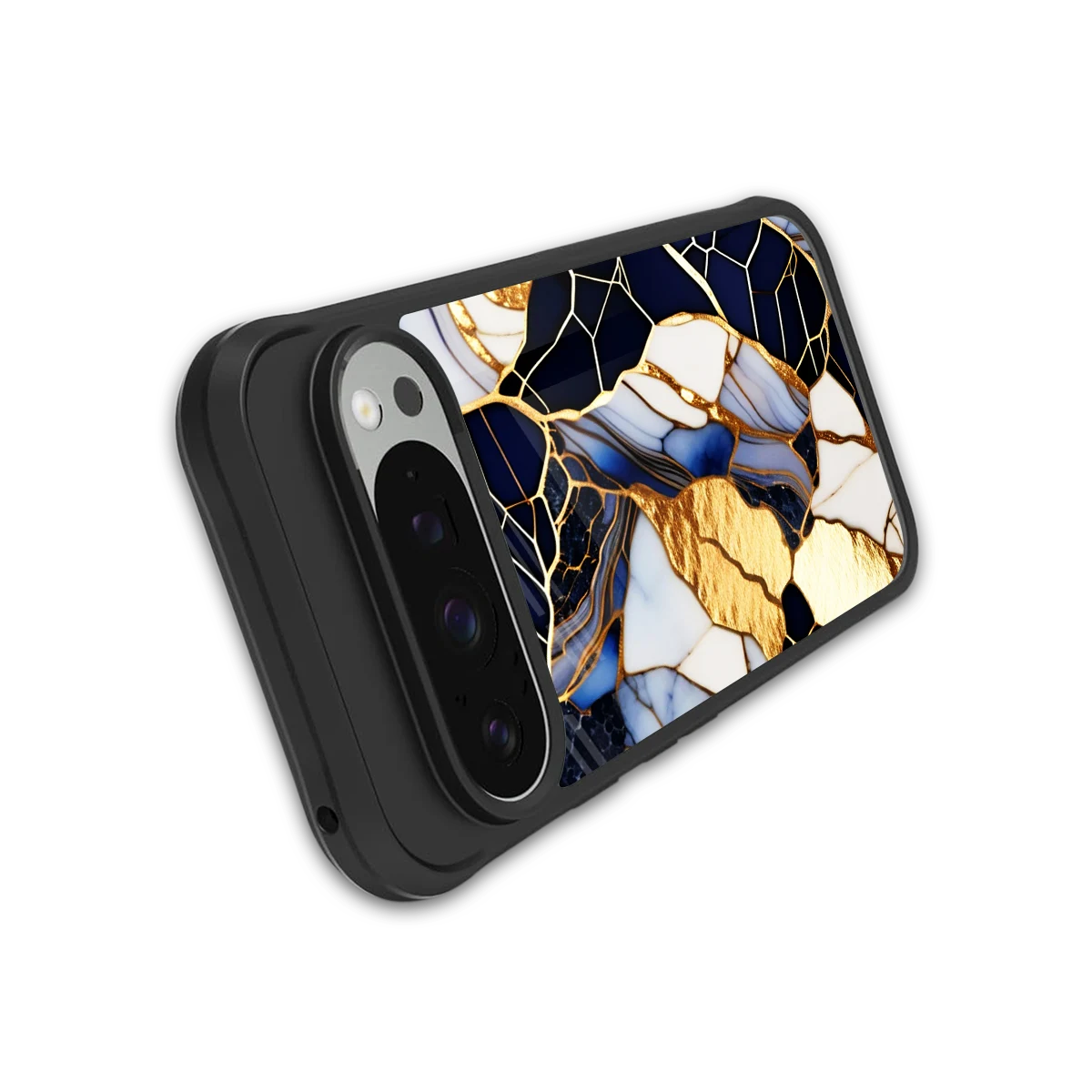Sapphire Glow stylish phone case for google pixel 9 pro xl | glossy glass and slim fit