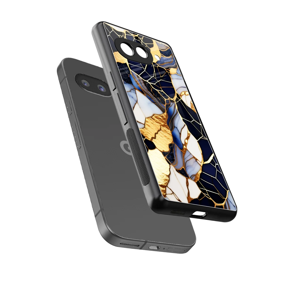 Sapphire Glow sleek google pixel 10a cover with tempered glass back and TPU edges