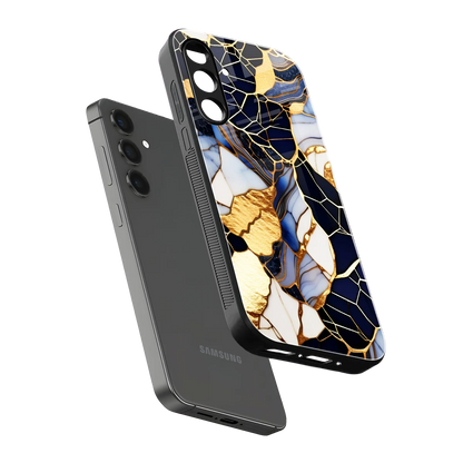 Sapphire Glow sleek samsung galaxy a55 5g cover with tempered glass back and TPU edges