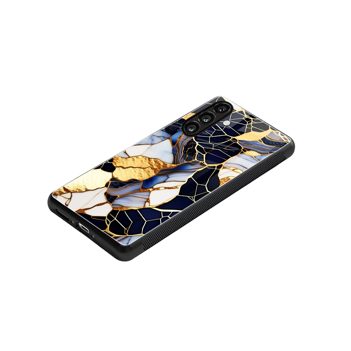 Sapphire Glow stylish phone case for samsung galaxy a55 5g | glossy glass and slim fit