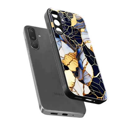 Sapphire Glow sleek samsung galaxy m36 5g cover with tempered glass back and TPU edges