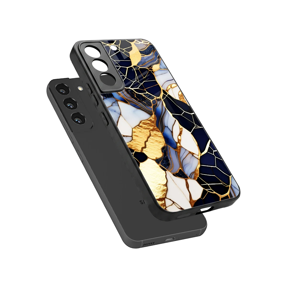 Sapphire Glow sleek samsung galaxy s22 cover with tempered glass back and TPU edges