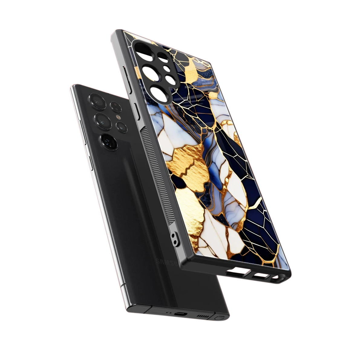Sapphire Glow sleek samsung galaxy s24 ultra cover with tempered glass back and TPU edges